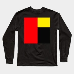 red yellow and black abstract minimalist geometrical modern art design Long Sleeve T-Shirt